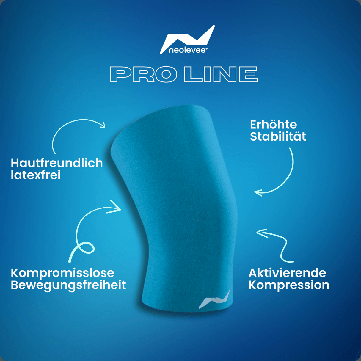Die PRO LINE Kniebandage vereint Kompression, Stabilität und Flexibilität – hautfreundlich, latexfrei und extrem leistungsfähig.