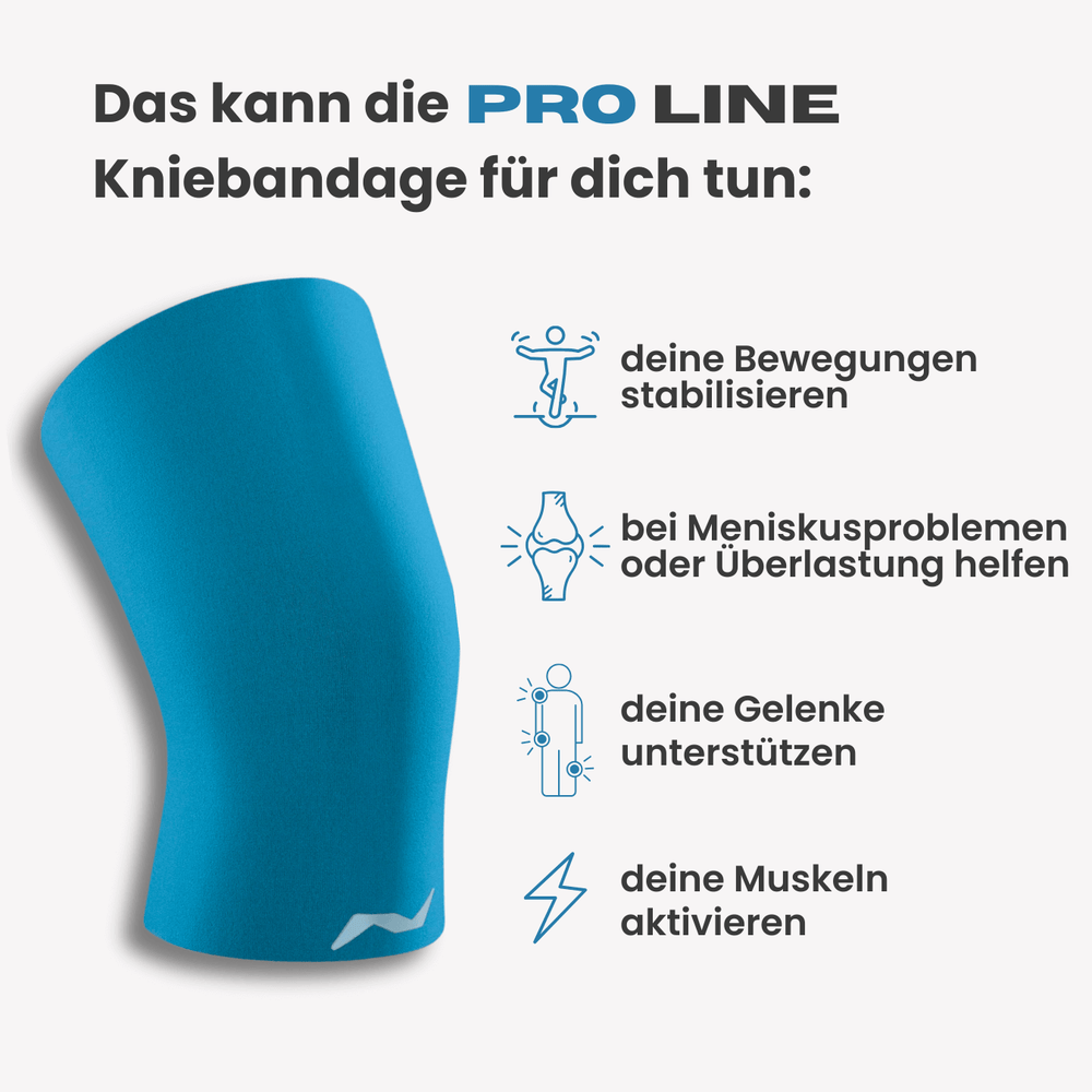 Die Bandage unterstützt dein Knie bei Meniskusproblemen oder Überlastung, stabilisiert Bewegungen und aktiviert gezielt deine Muskulatur.