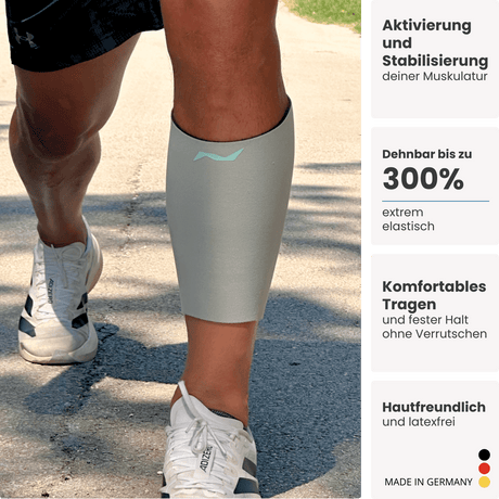 ProLine Wadenbandage in Ice Mint – aktiviert und stabilisiert deine Muskulatur, extrem elastisch (bis 300 %), sitzt sicher ohne Verrutschen und ist hautfreundlich sowie latexfrei.