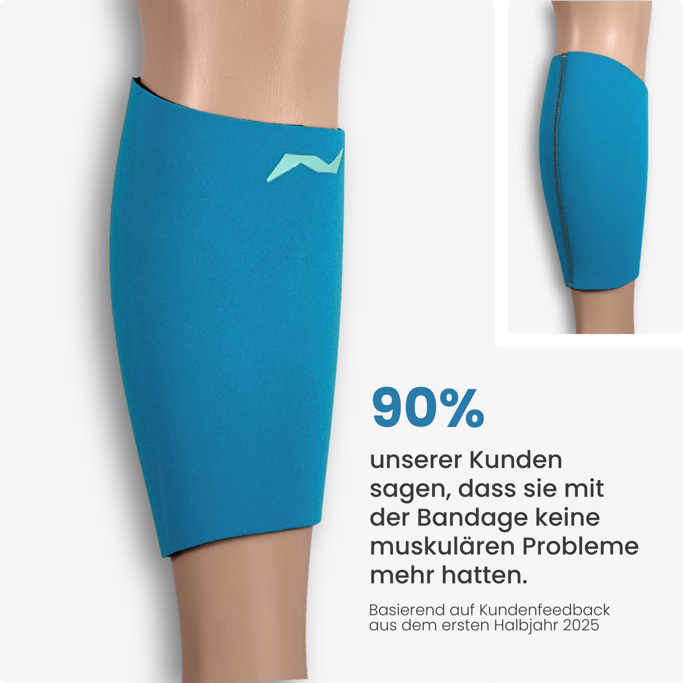 ProLine Wadenbandage in Blau – flexible Sportbandage mit neolevee Logo. Unterstützt Muskulatur, fördert Regeneration und beugt Überlastungen vor.