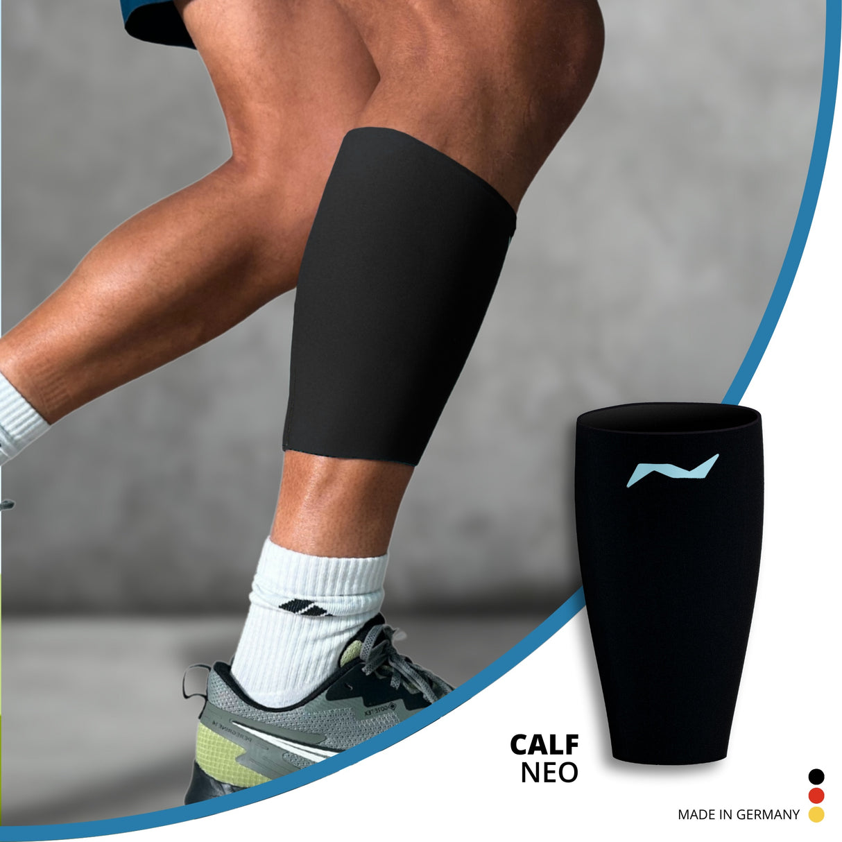 Calf sports sleeve (Calf Neo): elastic, activating, non-slip, Made in Germany