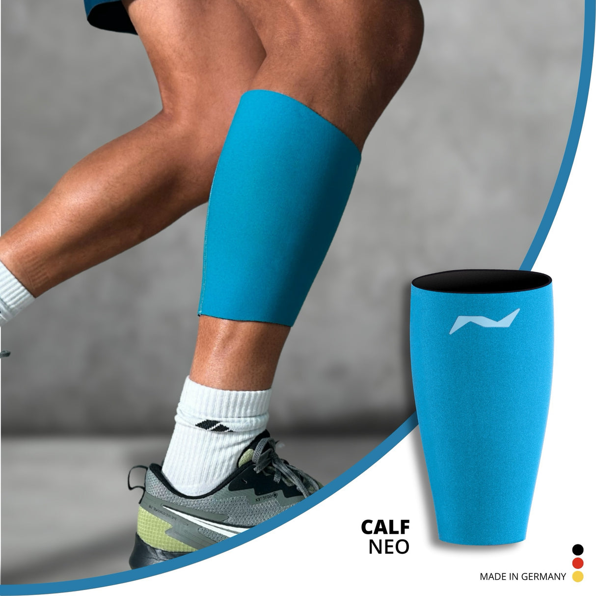 Calf sports sleeve (Calf Neo): elastic, activating, non-slip, Made in Germany