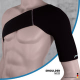 Shoulder sports support (Shoulder Neo): stabilizing, warming, elastic, made in Germany