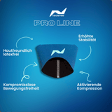 Entlaste deine Patellasehne gezielt: Die PRO LINE Patellabandage in Storm Blue stabilisiert dein Knie bei Bewegung und schützt vor Überlastung.
