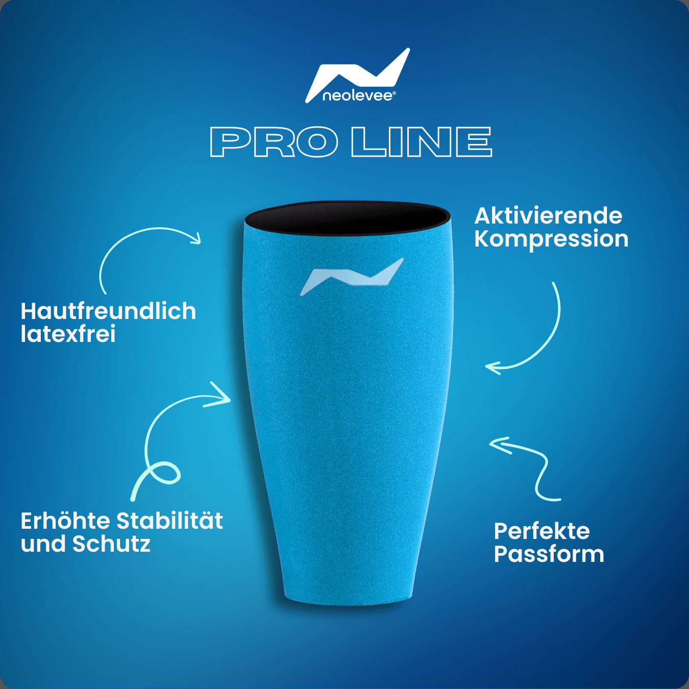 Die PRO LINE Wadenbandage sorgt für Stabilität, Kompression und Schutz – mit perfekter Passform und hautfreundlichem, latexfreiem Material.
