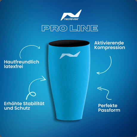 Die PRO LINE Wadenbandage sorgt für Stabilität, Kompression und Schutz – mit perfekter Passform und hautfreundlichem, latexfreiem Material.

